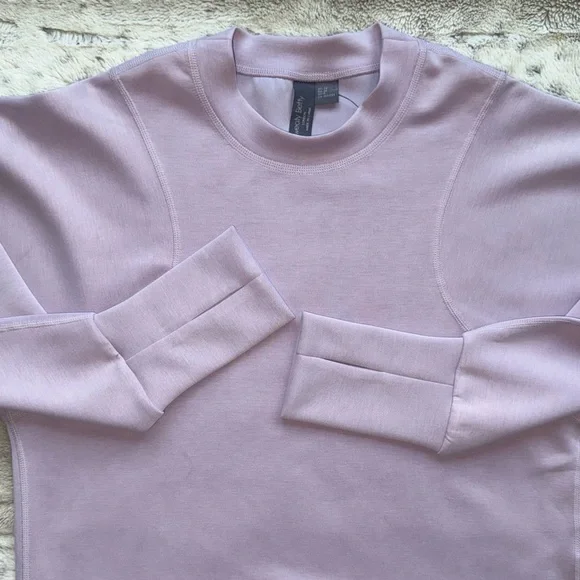 Sweaty Betty Class Crop Tie Waist Sweatshirt in Lavender Size 4 - Picture 3 of 10